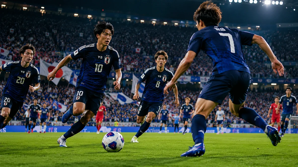 In-text image 1 (soccer players in blue uniforms in dynamic action at a night stadium)