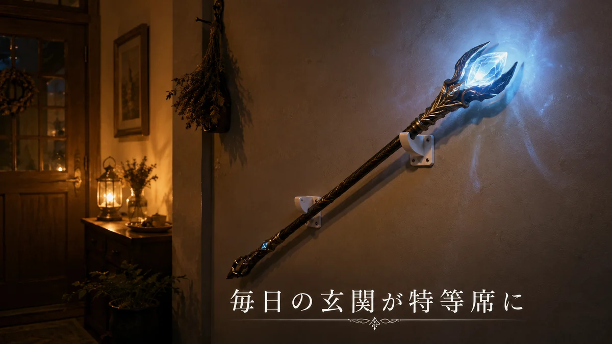 文中画像1（3Dプリンターで杖のパーツを造形している画像）